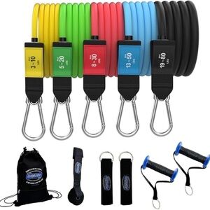 Bodylastics PRO Series Resistance Band Set. Used once. (Missing the heaviest)